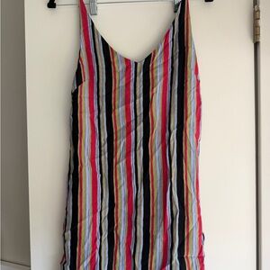 Urban Outfitters Multicolor Striped Dress — Black, Red, Olive, Light Blue
